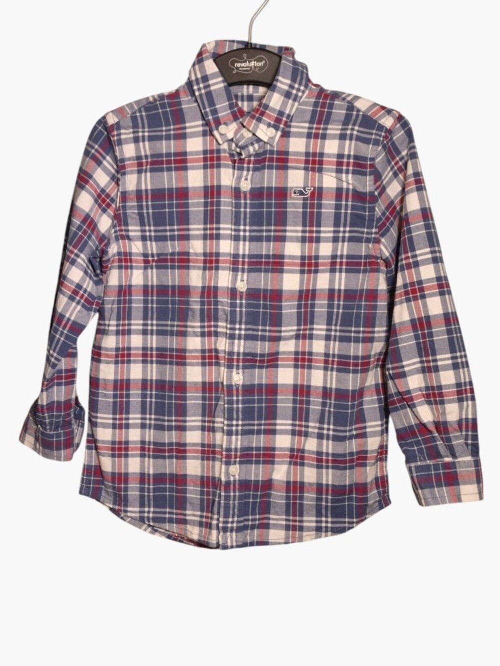 Vineyard Vines Navy/Red Plaid Shirt. Size 4T